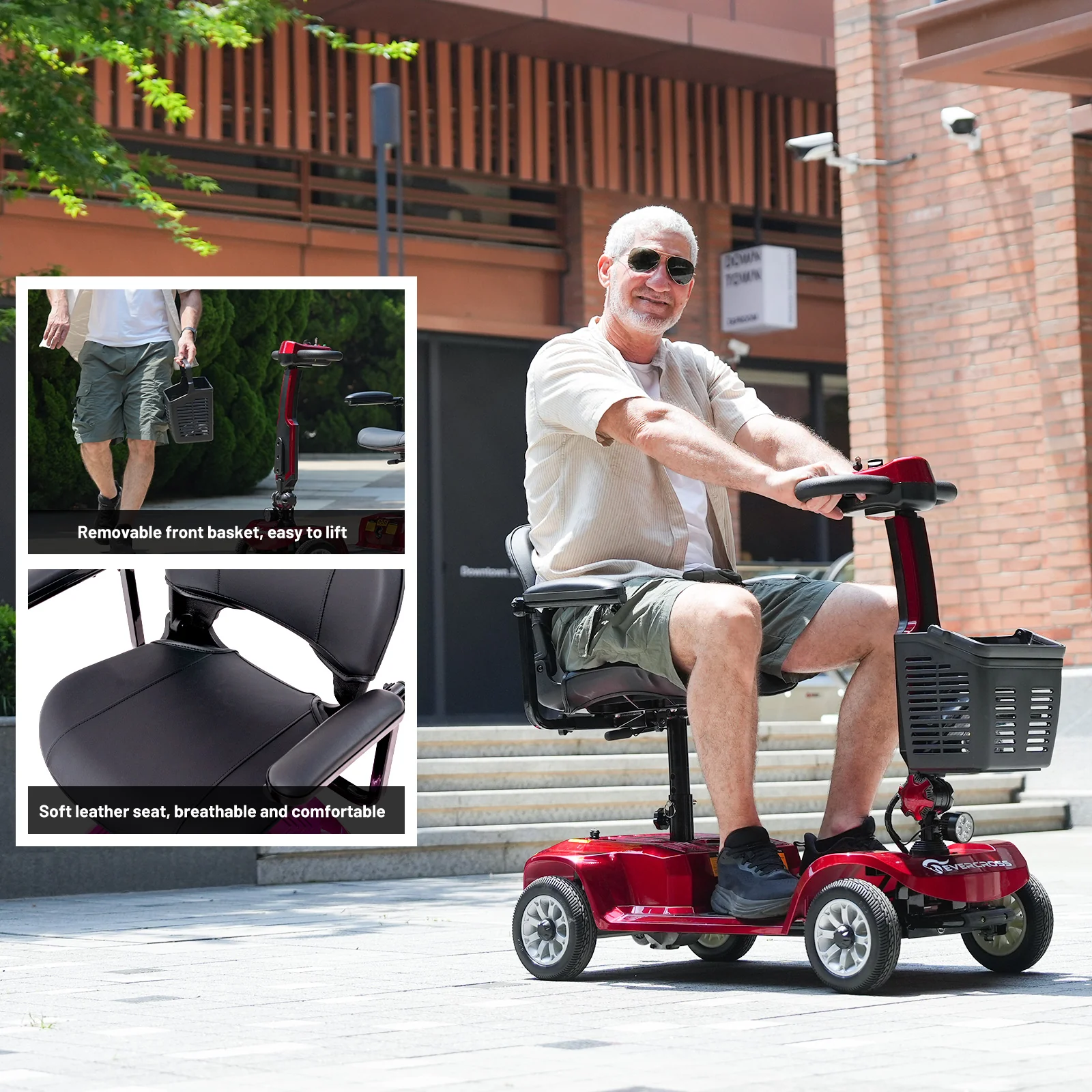 EVERCROSS L6 4-Wheel Foldable Electric Mobility Scooter - Image 3