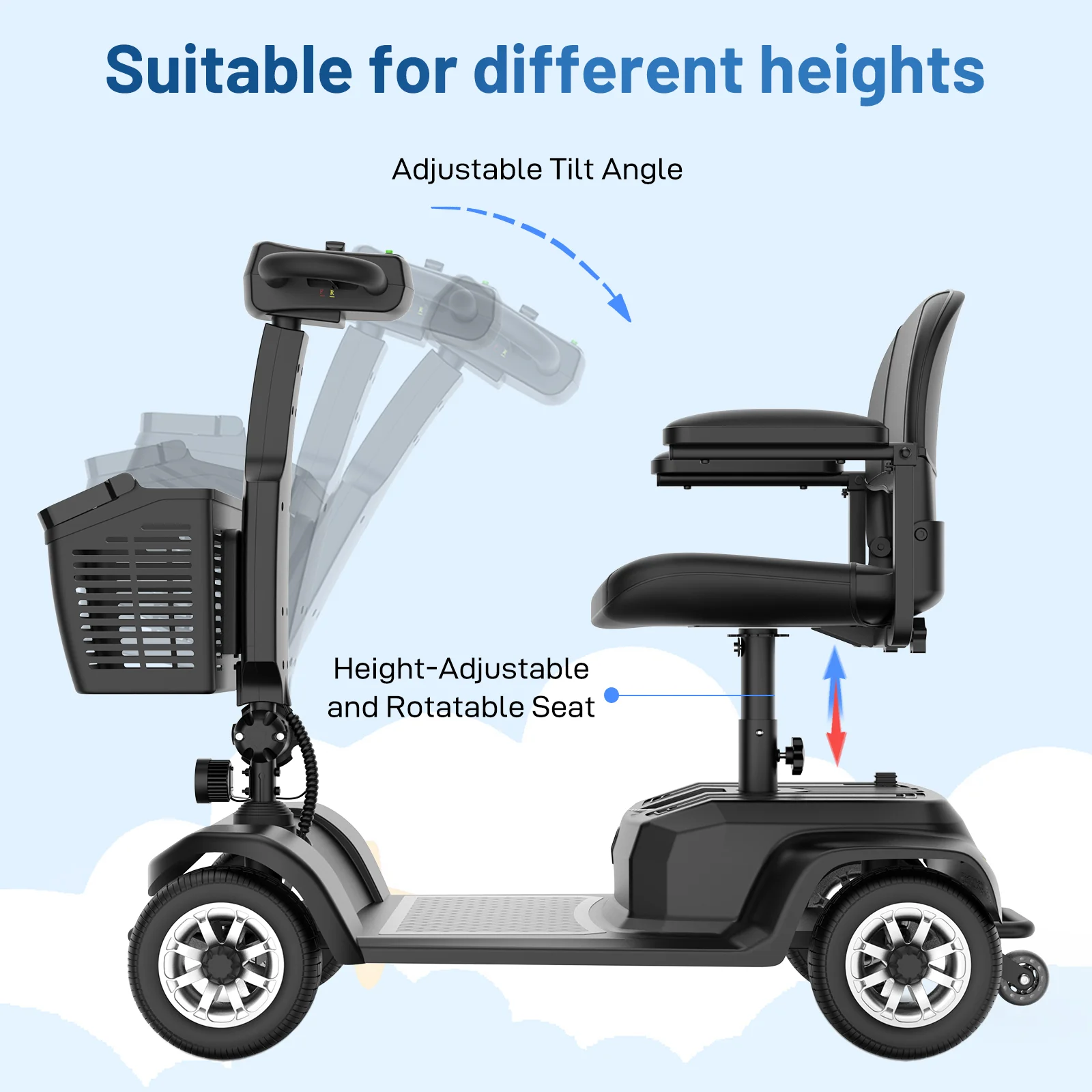 EVERCROSS L6 4-Wheel Foldable Electric Mobility Scooter - Image 6