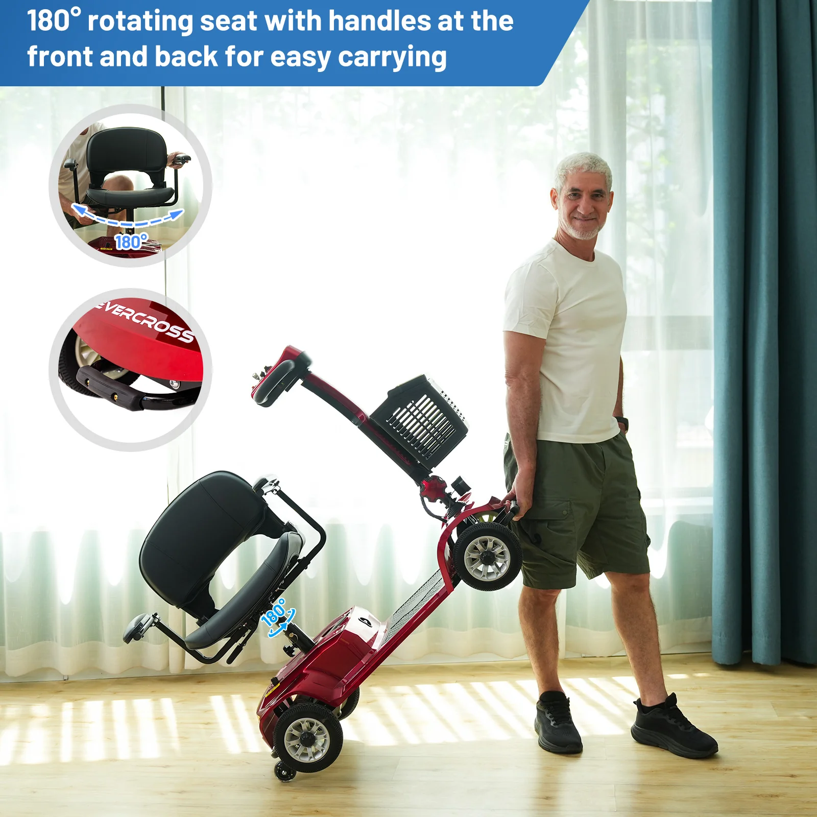 EVERCROSS L6 4-Wheel Foldable Electric Mobility Scooter - Image 9