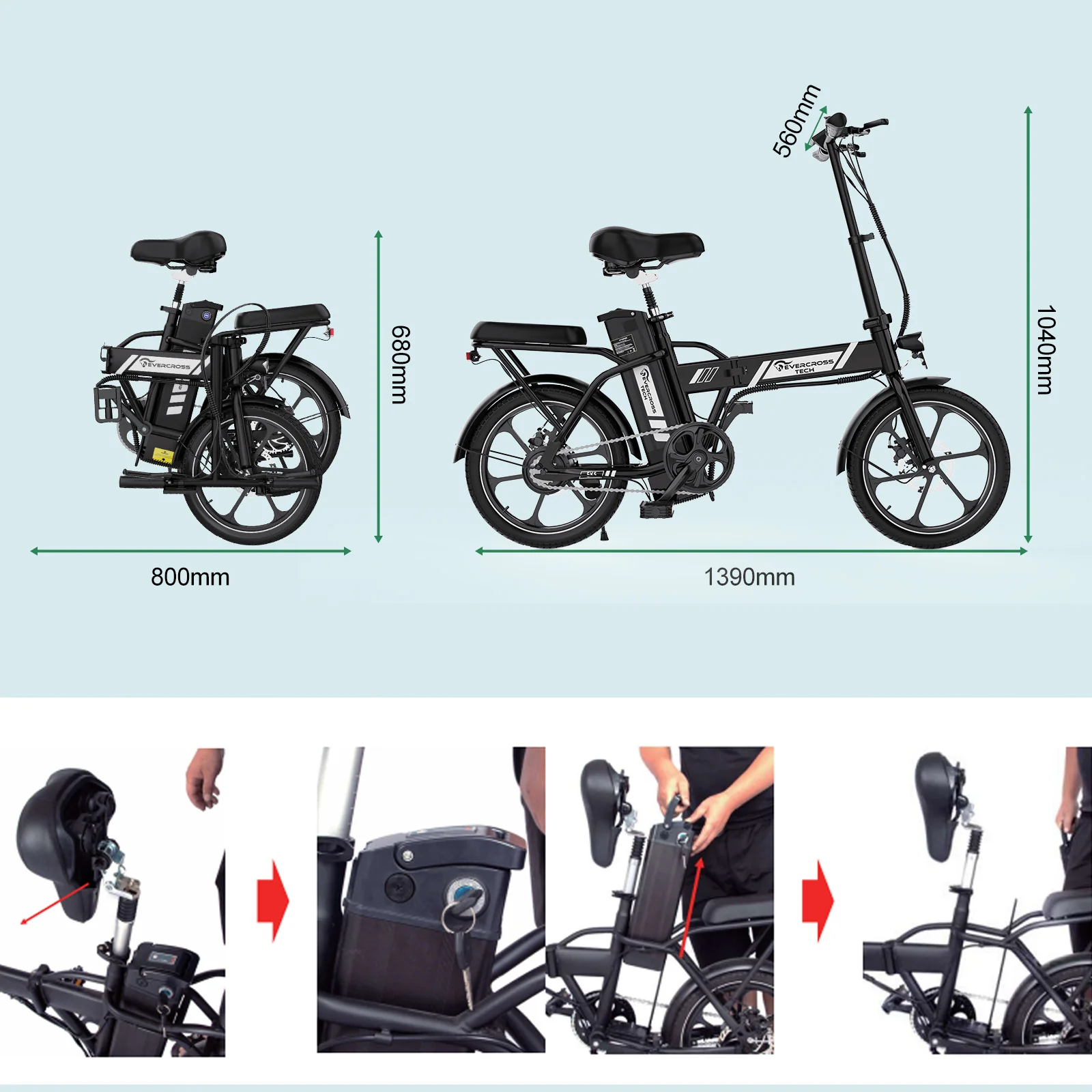 Evercross EK5S Foldable Electric Bike - Image 9