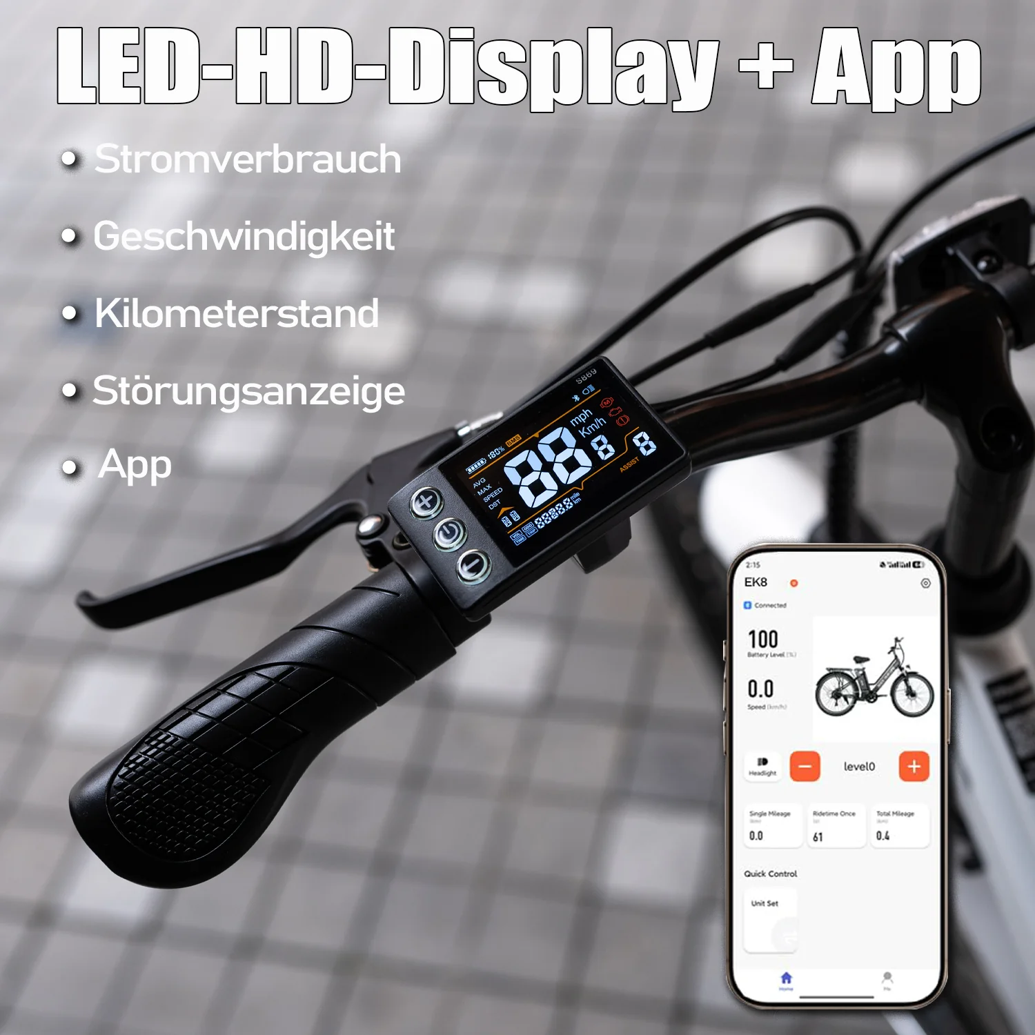 EVERCROSS EK8 Electric Bike-APP - Image 4