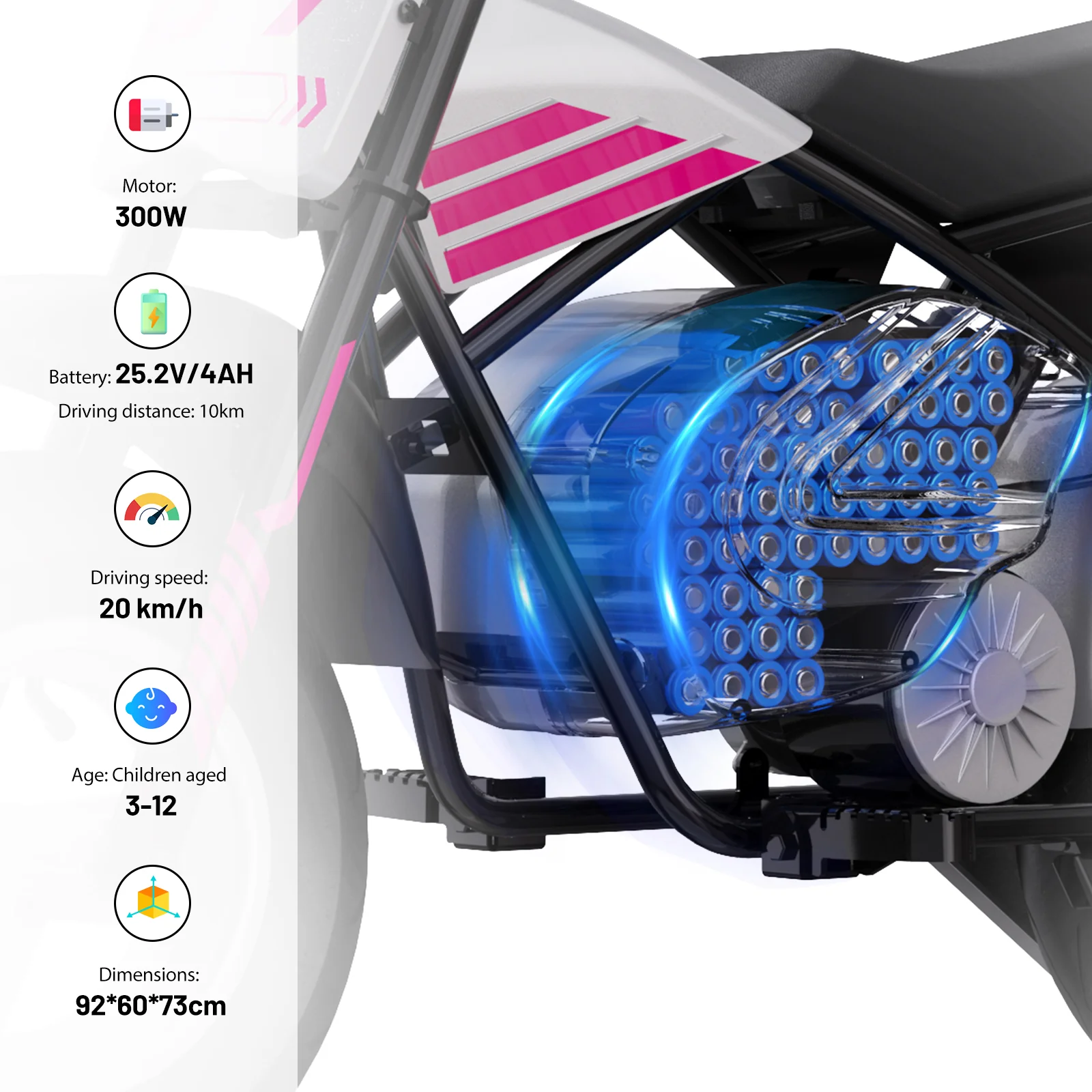 EVERCROSS EV07M Electric Motorcycle for Children Aged 3-12 - Image 3