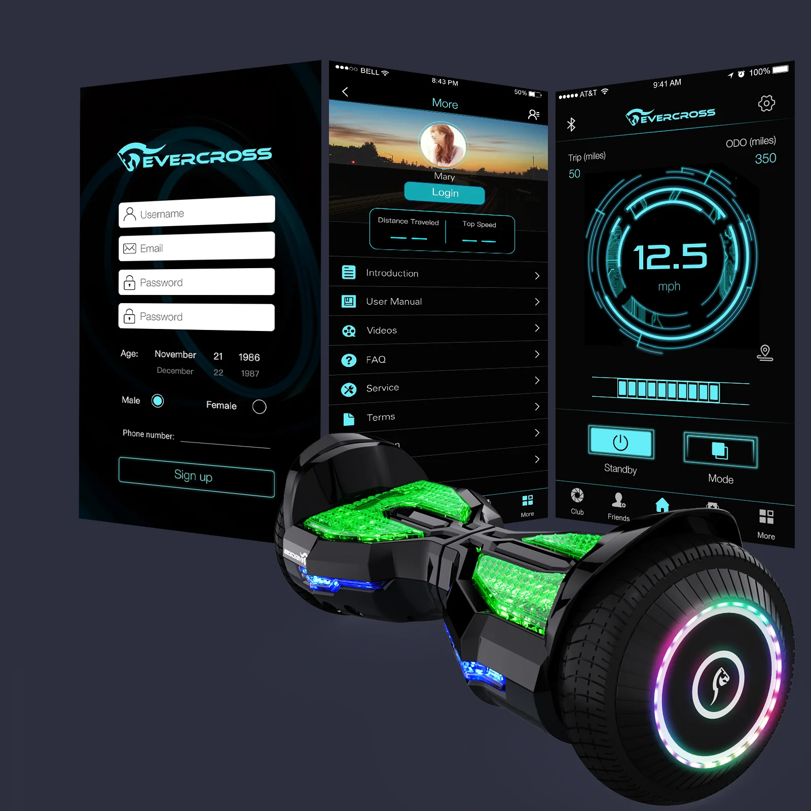 EVERCOSS EV2 Hoverboard, 6.5 Pulgadas Hoverboard Automatic Balancing with Bluetooth - Image 7